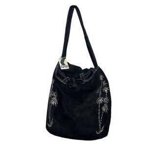 LUANA Italy Bamboo Tote Black Leather New With Tags